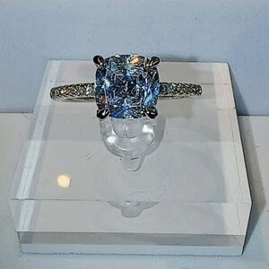 Womens Silver-Plated Brass Ring With Cubic Zirconia For Engagement & Anniversary